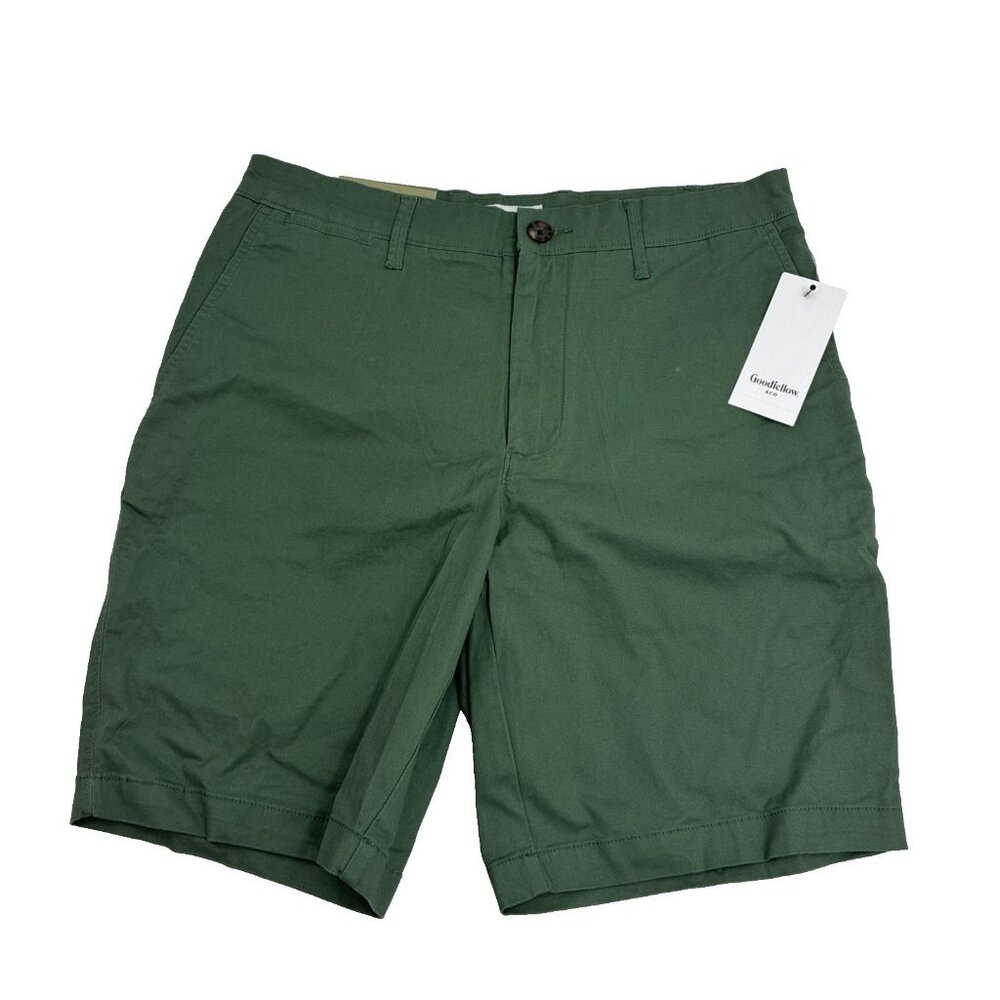 Goodfellow & Co Mens 28 Green Every Wear Shorts Casual Chino Flat Front New